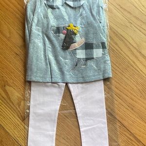 Mud Pie check puppy tunic with leggings